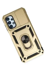 Newface Samsung Galaxy A33 5G Kılıf Pars Lens Yüzüklü Silikon - Gold - Görsel 3