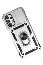 Newface Samsung Galaxy A33 5G Kılıf Pars Lens Yüzüklü Silikon - Gümüş - Görsel 3