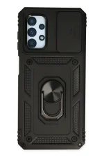 Newface Samsung Galaxy A33 5G Kılıf Pars Lens Yüzüklü Silikon - Siyah