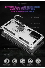 Newface Samsung Galaxy A33 5G Kılıf Sofya Yüzüklü Silikon Kapak - Gümüş - Görsel 6