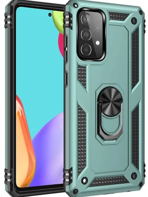 Newface Samsung Galaxy A33 5G Kılıf Sofya Yüzüklü Silikon Kapak - Yeşil