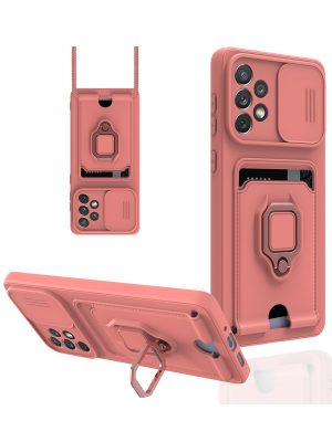 Newface Samsung Galaxy A33 5G Kılıf Zuma Kartvizitli Yüzüklü Silikon - Pembe