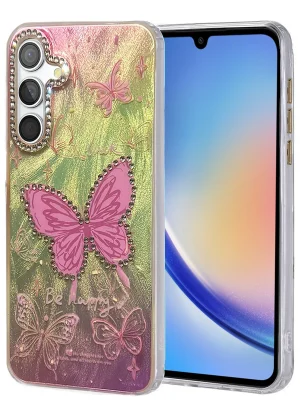 Newface Samsung Galaxy A34 5G Kılıf Blade Aynalı Desenli Kapak - Desen 5