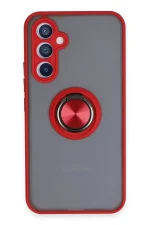 Newface Samsung Galaxy A34 5G Kılıf Montreal Yüzüklü Silikon Kapak - Kırmızı