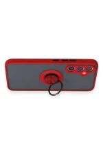 Newface Samsung Galaxy A34 5G Kılıf Montreal Yüzüklü Silikon Kapak - Kırmızı - Görsel 3