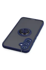 Newface Samsung Galaxy A34 5G Kılıf Montreal Yüzüklü Silikon Kapak - Lacivert - Görsel 4