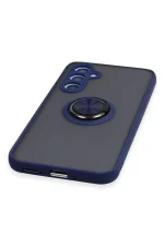 Newface Samsung Galaxy A34 5G Kılıf Montreal Yüzüklü Silikon Kapak - Lacivert - Görsel 5