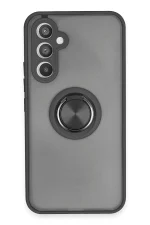 Newface Samsung Galaxy A34 5G Kılıf Montreal Yüzüklü Silikon Kapak - Siyah