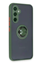 Newface Samsung Galaxy A34 5G Kılıf Montreal Yüzüklü Silikon Kapak - Yeşil - Görsel 2