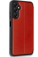 Newface Samsung Galaxy A35 5G Kılıf Flip Cover - Kırmızı - Görsel 2