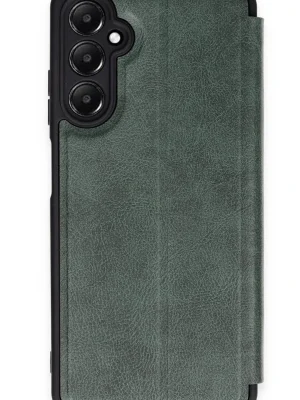 Newface Samsung Galaxy A35 5G Kılıf Flip Cover - Koyu Yeşil