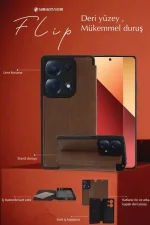 Newface Samsung Galaxy A35 5G Kılıf Flip Cover - Lacivert - Görsel 3