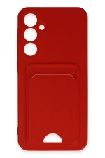 Newface Samsung Galaxy A35 5G Kılıf Kelvin Kartvizitli Silikon - Kırmızı - Görsel 2