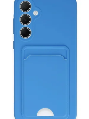 Newface Samsung Galaxy A35 5G Kılıf Kelvin Kartvizitli Silikon - Mavi