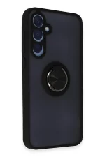 Newface Samsung Galaxy A35 5G Kılıf Montreal Yüzüklü Silikon Kapak - Siyah - Görsel 2