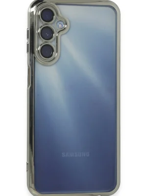 Newface Samsung Galaxy A35 5G Kılıf Razer Lensli Silikon - Gümüş