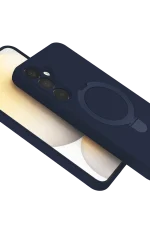 Newface Samsung Galaxy A35 5G Regal Magsafe Standlı Kapak - Lacivert - Görsel 4