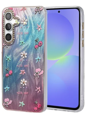 Newface Samsung Galaxy A36 Kılıf Blade Aynalı Desenli Kapak - Desen 4