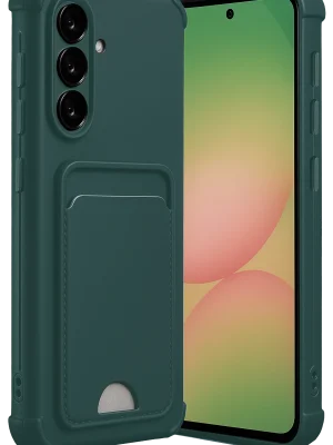 Newface Samsung Galaxy A36 Kılıf Kelvin Kartvizitli Silikon - Koyu Yeşil