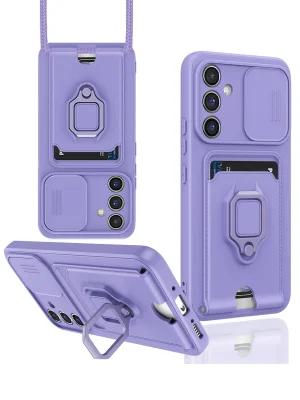 Newface Samsung Galaxy A36 Kılıf Zuma Kartvizitli Yüzüklü Silikon - Lila