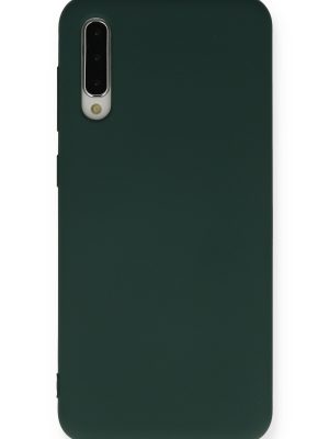 Newface Samsung Galaxy A50S Kılıf Nano içi Kadife  Silikon - Koyu Yeşil