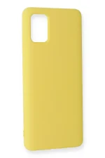 Newface Samsung Galaxy A51 Kılıf Nano içi Kadife Silikon - Sarı - Görsel 2
