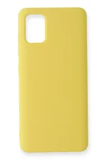 Newface Samsung Galaxy A51 Kılıf Nano içi Kadife Silikon - Sarı