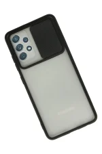 Newface Samsung Galaxy A52 Kılıf Palm Buzlu Kamera Sürgülü Silikon - Siyah - Görsel 2