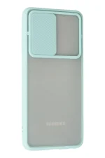 Newface Samsung Galaxy A52 Kılıf Palm Buzlu Kamera Sürgülü Silikon - Turkuaz - Görsel 3