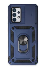 Newface Samsung Galaxy A52 Kılıf Pars Lens Yüzüklü Silikon - Lacivert