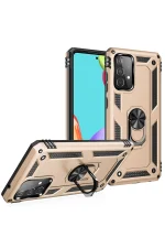 Newface Samsung Galaxy A52 Kılıf Sofya Yüzüklü Silikon Kapak - Gold - Görsel 2