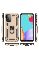 Newface Samsung Galaxy A52 Kılıf Sofya Yüzüklü Silikon Kapak - Gold - Görsel 3