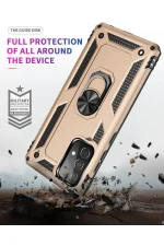 Newface Samsung Galaxy A52 Kılıf Sofya Yüzüklü Silikon Kapak - Gold - Görsel 8