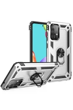 Newface Samsung Galaxy A52 Kılıf Sofya Yüzüklü Silikon Kapak - Gümüş - Görsel 2