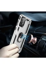 Newface Samsung Galaxy A52 Kılıf Sofya Yüzüklü Silikon Kapak - Gümüş - Görsel 7