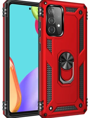 Newface Samsung Galaxy A52 Kılıf Sofya Yüzüklü Silikon Kapak - Kırmızı