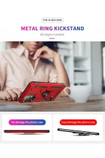 Newface Samsung Galaxy A52 Kılıf Sofya Yüzüklü Silikon Kapak - Kırmızı - Görsel 9