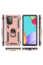 Newface Samsung Galaxy A52 Kılıf Sofya Yüzüklü Silikon Kapak - Rose - Görsel 3