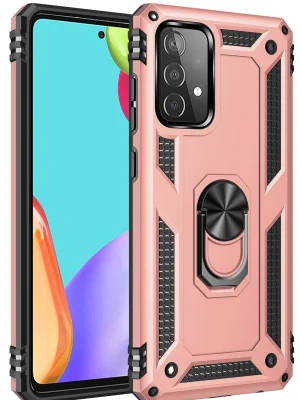 Newface Samsung Galaxy A52 Kılıf Sofya Yüzüklü Silikon Kapak - Rose