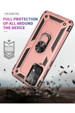 Newface Samsung Galaxy A52 Kılıf Sofya Yüzüklü Silikon Kapak - Rose - Görsel 8