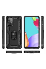 Newface Samsung Galaxy A52 Kılıf Sofya Yüzüklü Silikon Kapak - Siyah - Görsel 3