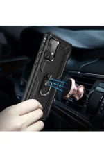Newface Samsung Galaxy A52 Kılıf Sofya Yüzüklü Silikon Kapak - Siyah - Görsel 7
