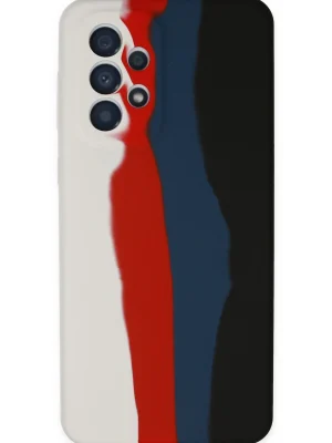 Newface Samsung Galaxy A53 5G Kılıf Ebruli Lansman Silikon - Beyaz-Siyah