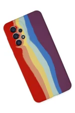 Newface Samsung Galaxy A53 5G Kılıf Ebruli Lansman Silikon - Kırmızı-Mor - Görsel 2