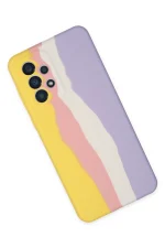 Newface Samsung Galaxy A53 5G Kılıf Ebruli Lansman Silikon - Sarı-Mavi - Görsel 2