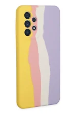 Newface Samsung Galaxy A53 5G Kılıf Ebruli Lansman Silikon - Sarı-Mavi - Görsel 3