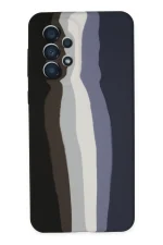 Newface Samsung Galaxy A53 5G Kılıf Ebruli Lansman Silikon - Siyah-Lacivert