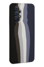 Newface Samsung Galaxy A53 5G Kılıf Ebruli Lansman Silikon - Siyah-Lacivert - Görsel 3