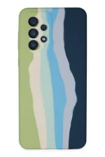 Newface Samsung Galaxy A53 5G Kılıf Ebruli Lansman Silikon - Yeşil-Koyu Yeşil