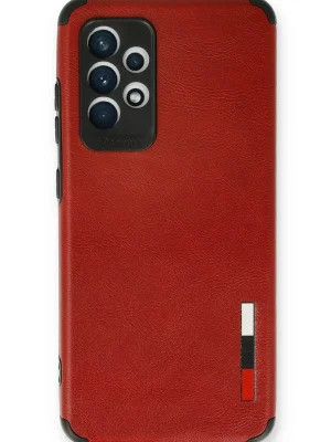 Newface Samsung Galaxy A53 5G Kılıf Loop Deri Silikon - Kırmızı